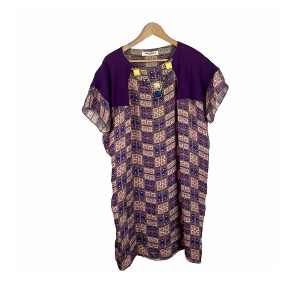Tata Naka Dress Print Beaded Embellished Tunic Mini - Picture 1 of 13